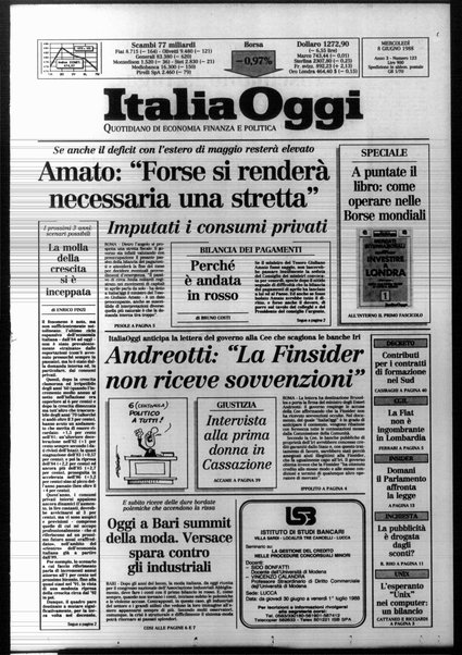 Italia oggi : quotidiano di economia finanza e politica